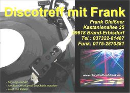 Discotreff mit Frank - mobile Diskothek Sachsen