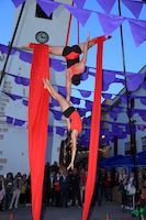 Dúo de telas aéreas, circo show_0