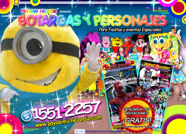 botargas y personajes de caricatura para tu fiesta 0