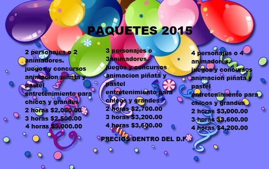 paquetes para fiestas y evento 0