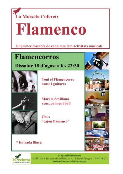 concert de flamenc - dissabte 18 d’agost a les 22: 0
