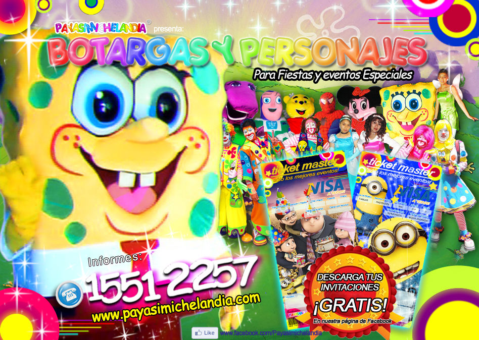 botargas y personajes de caricatura para tu fiesta 1