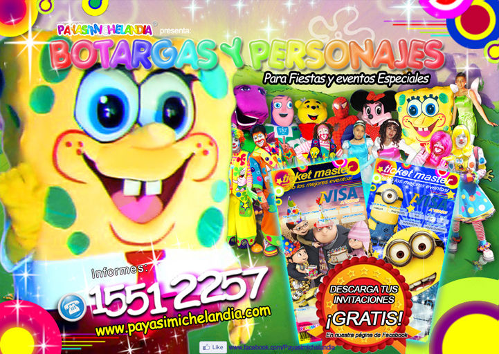 botargas y personajes de caricatura para tu fiesta 1